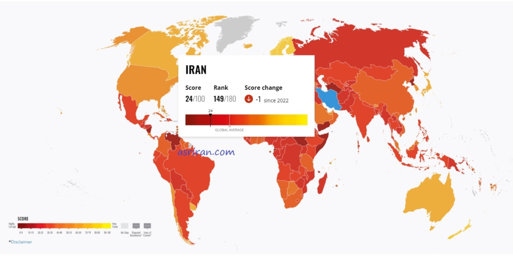 ایران در جایگاه ۱۴۹ شاخص فساد ایران شاخص فساد