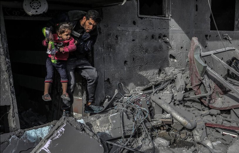 بمباران مناطق مسکونی در شهر رفح در جنوب نوار غزه