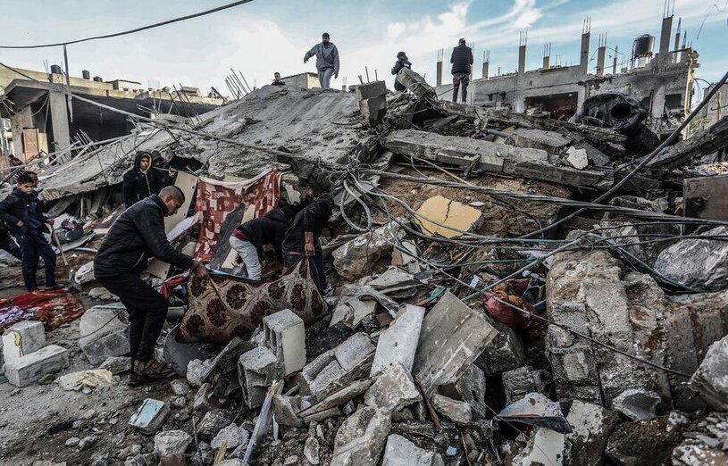 بمباران مناطق مسکونی در شهر رفح در جنوب نوار غزه