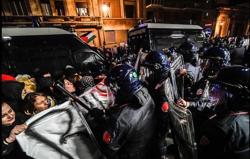 دیدنی های امروز؛ خطر قحطی در غزه درگیری معترضان حامی فلسطین با پلیس ایتالیا