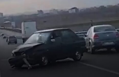 تصادف پراید در اتوبان رفسنجانی