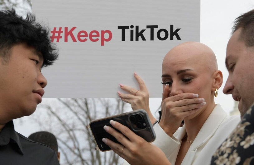 تظاهرات آمریکایی های مخالف مسدود شدن پیام رسان "تیک تاک"