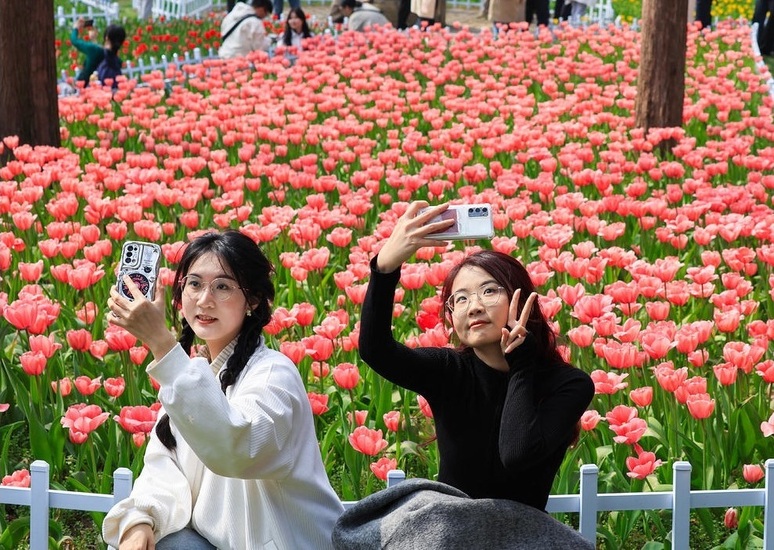 دیدنی های امروز؛ از رمضان در کشورهای مختلف تا جمعیت عظیم تماشاگران مسابقات اسب دوانی بازدیدکنندگان از گل های لاله در باغ گیاه شناسی ژونگشان