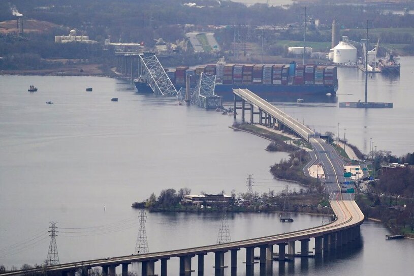 برخورد یک کشتی باری به پلی در شهر بالتیمور آمریکا