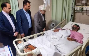 عیادت عارف از مجروحان حادثه تروریستی راسک