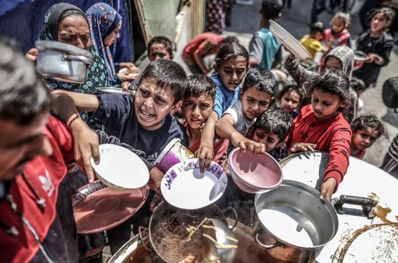 مرکز توزیع غذا در شهر خان یونس