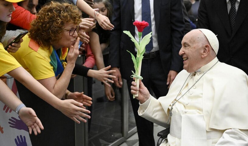 دیدار بیش از 6 هزار دانش آموز و دانشجوی ایتالیایی با پاپ فرانسیس