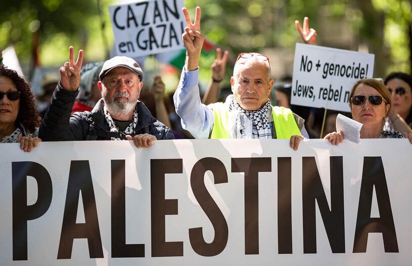 تظاهرات بزرگ حامیان فلسطین در شهر مادرید اسپانیا
