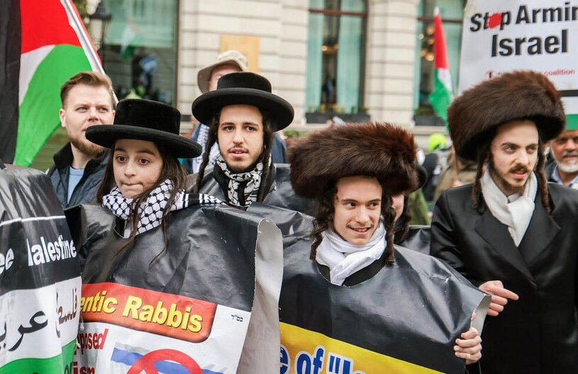 حضور یهودیان ضدصهیونیست در تظاهرات هفتگی حامیان فلسطین