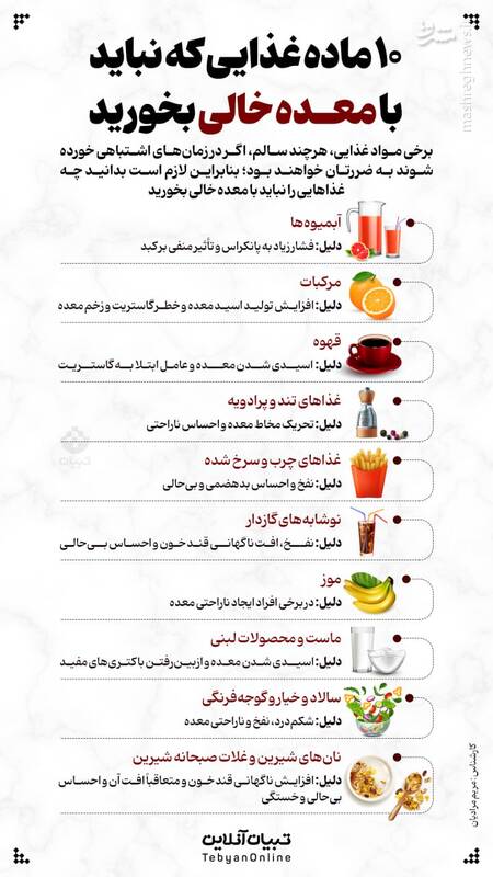 ماده غذایی معده خالی