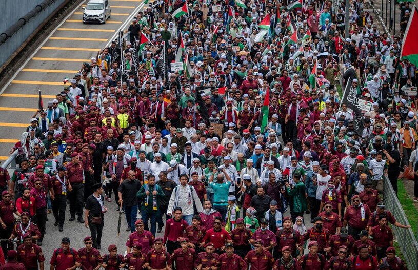 تظاهرات 100 هزار نفره حامیان فلسطین 