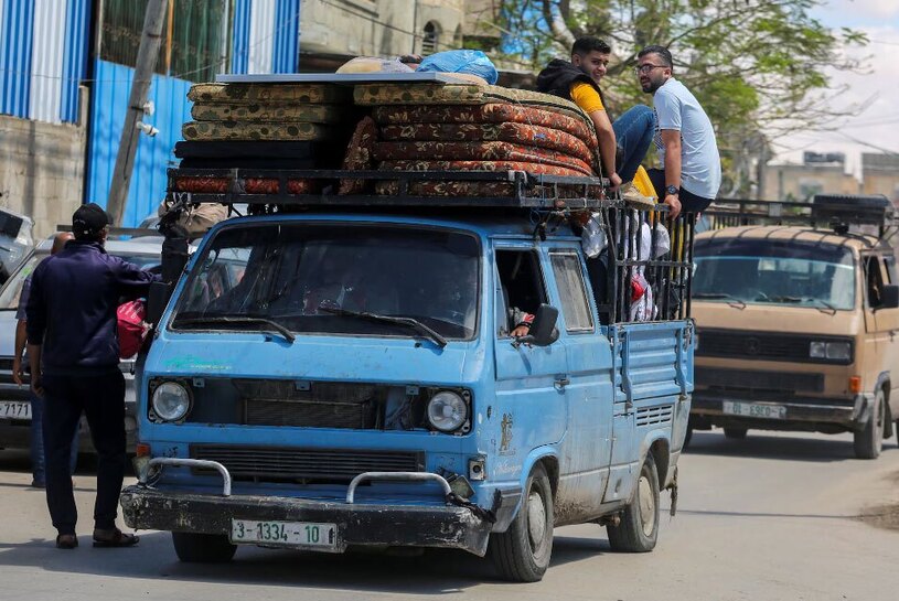 شهروندان فلسطینی در شهر رفح در جنوب نوار غزه