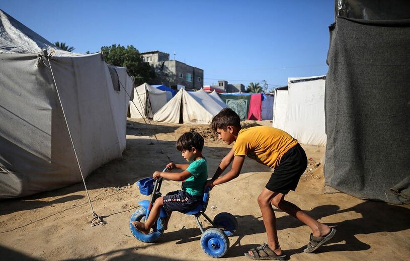 اردوگاه اسکان آوارگان جنگ زده در شهر دیرالبلح