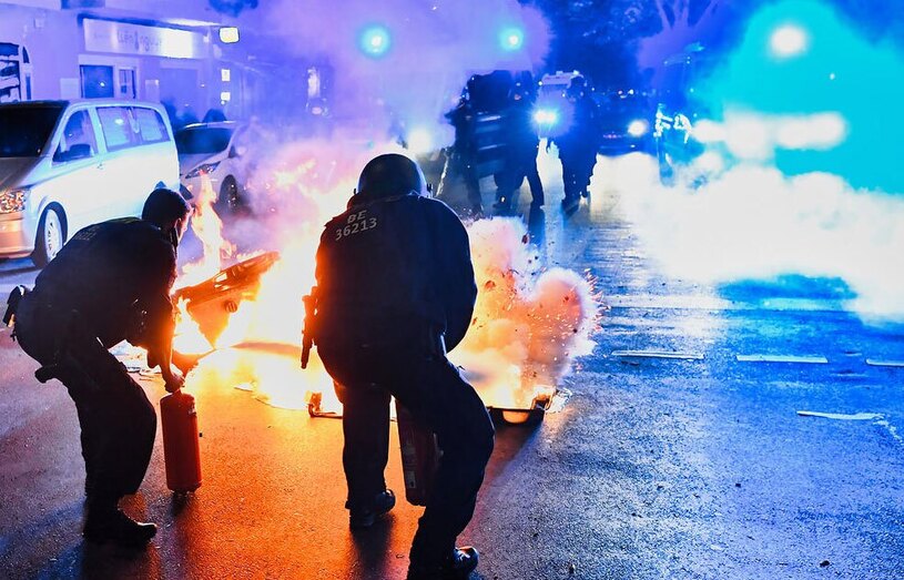 مقابله پلیس آلمان با تظاهرات کنندگان حامی فلسطین در شهر برلین