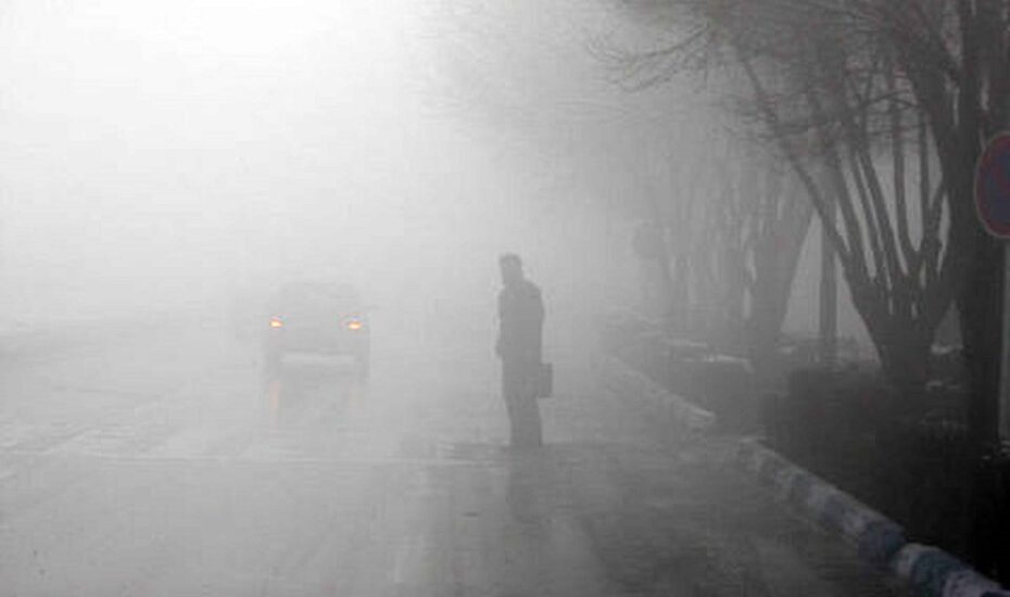 بارش باران و مه گرفتگی