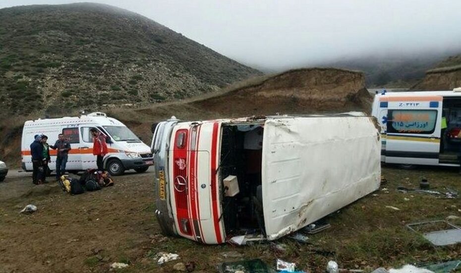 واژگونی مینی‌بوس محور سوادکوه