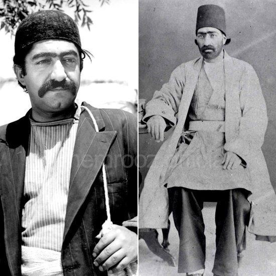 هنرمندان با افراد عکس‌های قدیمی دوره قاجار