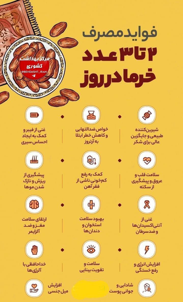 فواید مصرف خرما  