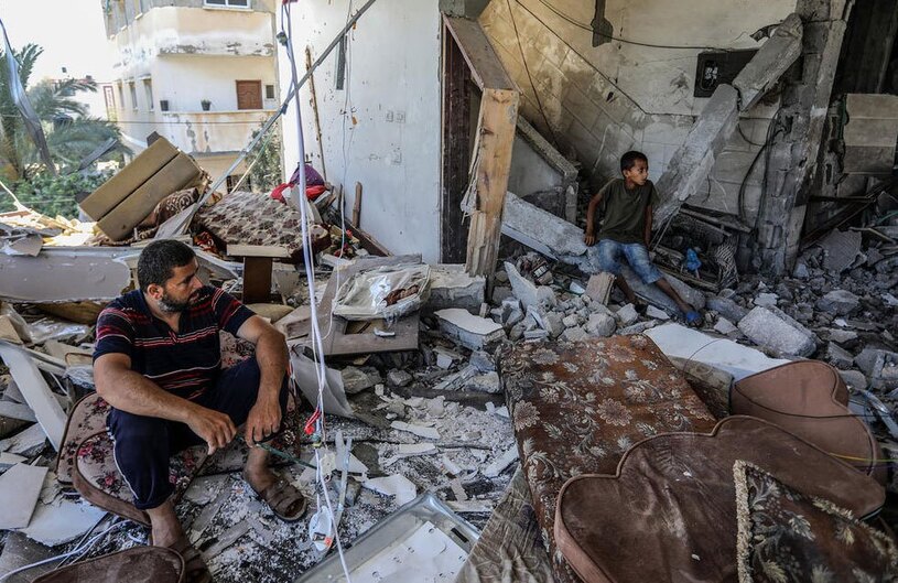 خانه ای ویران شده از حمله هوایی اسرائیل