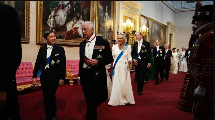 استقبال از امپراتور ژاپن در کاخ باکینگهام لندن