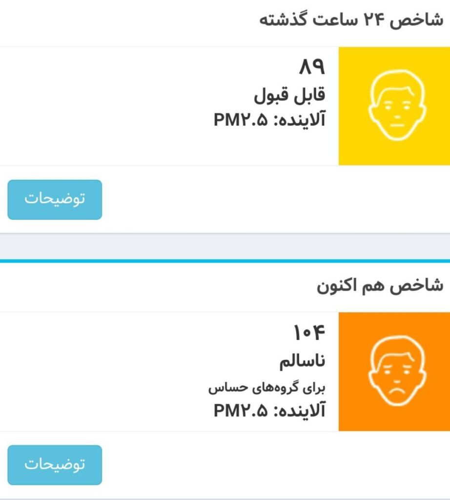 هوای تهران ناسالم