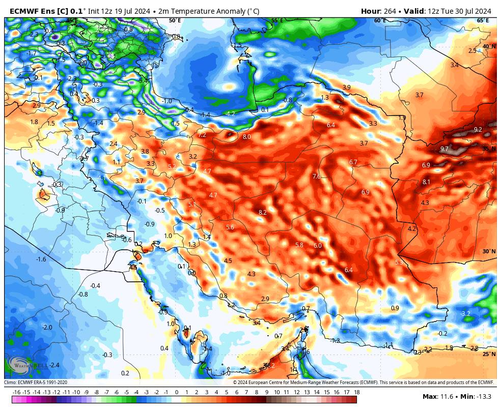 افزایش دما در ایران
