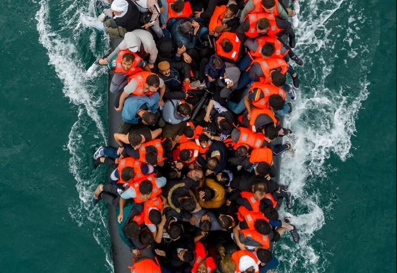 تصویر پهپادی از پناهجویان 