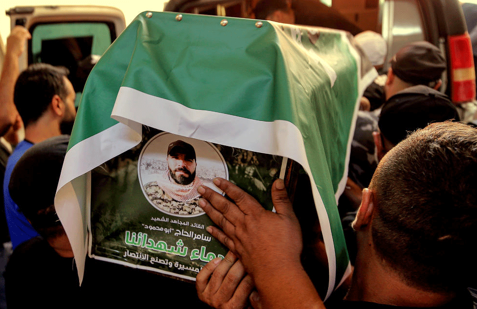 مراسم تشییع پیکر یکی از فرماندهان حماس