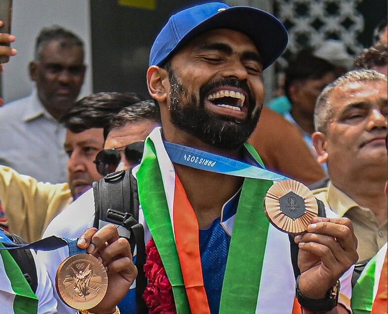 استقبال از تیم هاکی هندوستان در شهر دهلی