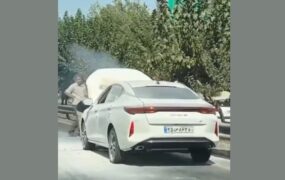 آتش گرفتن J7 کرمان موتور