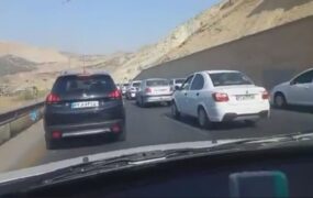 تصادف و ایجاد ترافیک سنگین در آزادراه تهران - پردیس