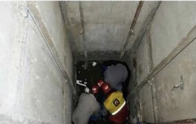 سقوط کارمند شهرداری آسانسور