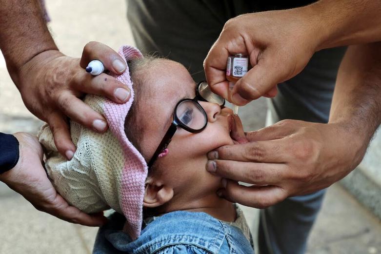 واکسیناسیون فلج اطفال کودکان در غزه