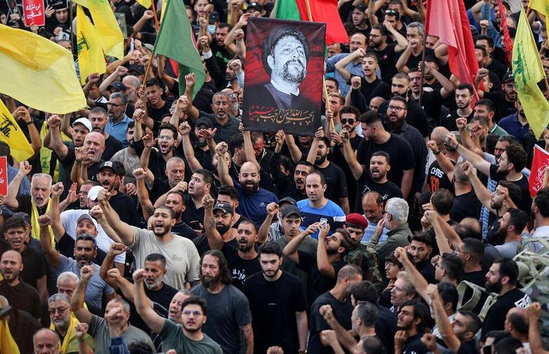 مراسم تشییع شهدای حمله تروریستی دیجیتال اسرائیل