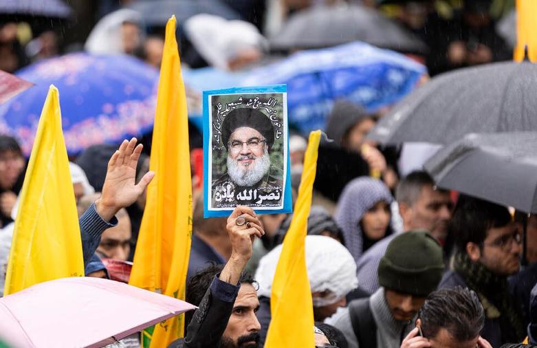 تظاهرات در محکومیت ترور دبیر کل حزب الله لبنان
