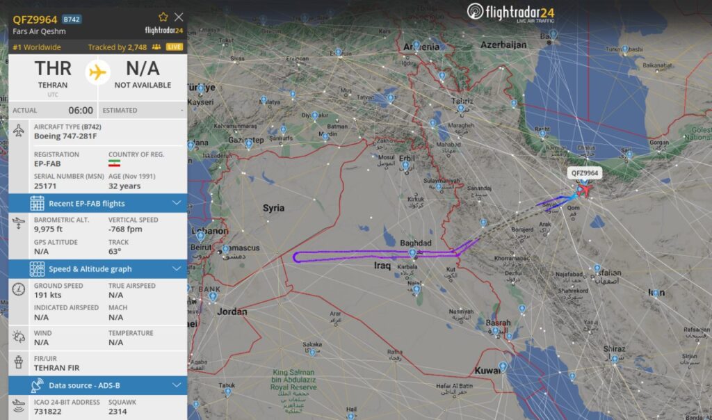 بازگشت هواپیمای ایران در مسیر لبنان به دلیل تهدید اسرائیل