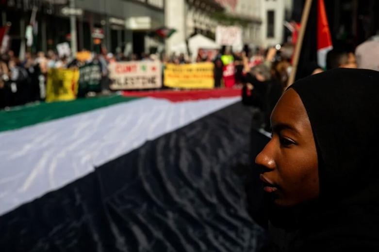 تظاهرات حامیان فلسطین در منهتن نیویورک 