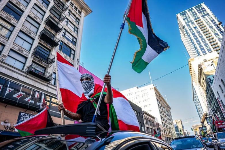 تظاهرات حامیان مقاومت فلسطین و لبنان در سالگرد عملیات طوفان الاقصی