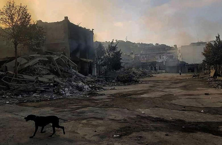 بمباران بازار قدیمی شهر نبطیه در جنوب لبنان 