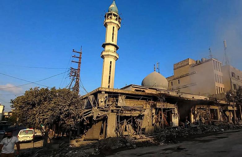 بمباران بازار قدیمی شهر نبطیه در جنوب لبنان 