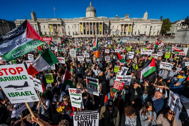 تظاهرات بزرگ حامیان فلسطین و لبنان در لندن