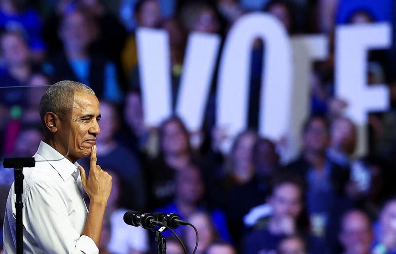 سخنرانی اوباما به نفع کارزار انتخاباتی کامالا هریس