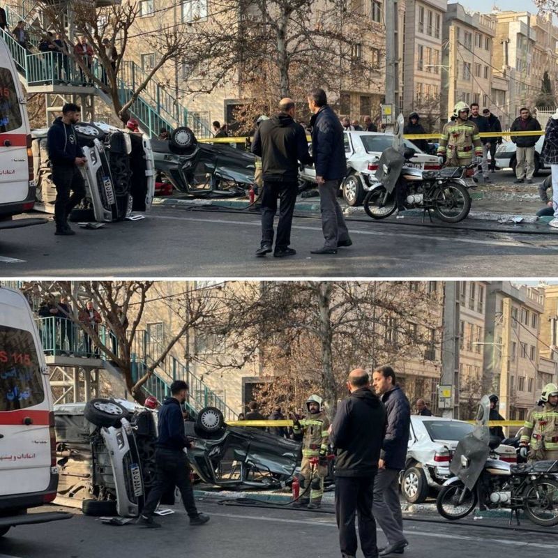 تصادف ۴ خودرو در اتوبان شهید ستاری 