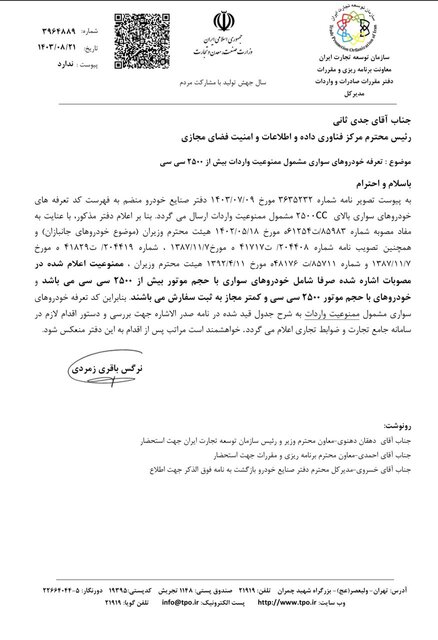 واردات خودروهای سواری