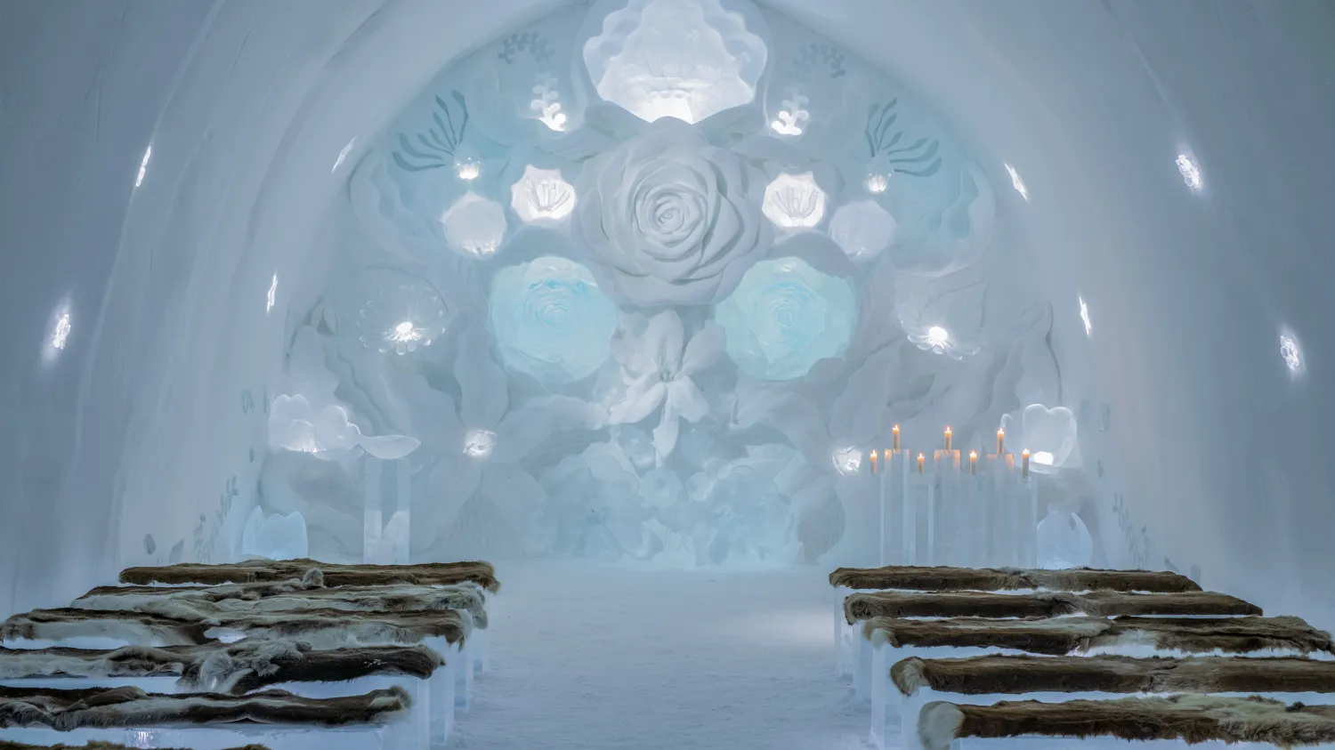 آیس هتل سوئد؛ دنیای یخی با اتاقهای منحصر به فرد و هنر یخی خیرهکننده/ تصاویر هتل یخی سوئد