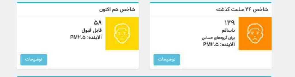 کیفیت هوای تهران