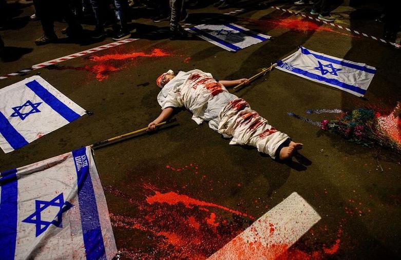 راهپیمایی اعتراضی حامیان توافق تبادل اسرا با حماس