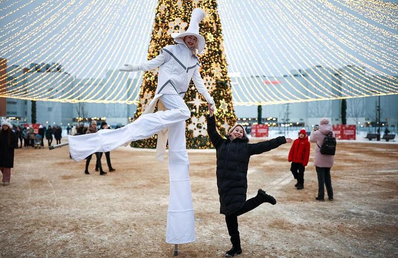 حال و هوای کریسمس در پارکی در شمال مسکو