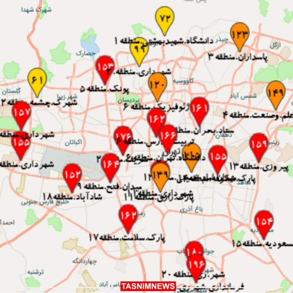 آلودگی وحشتناک هوای تهران