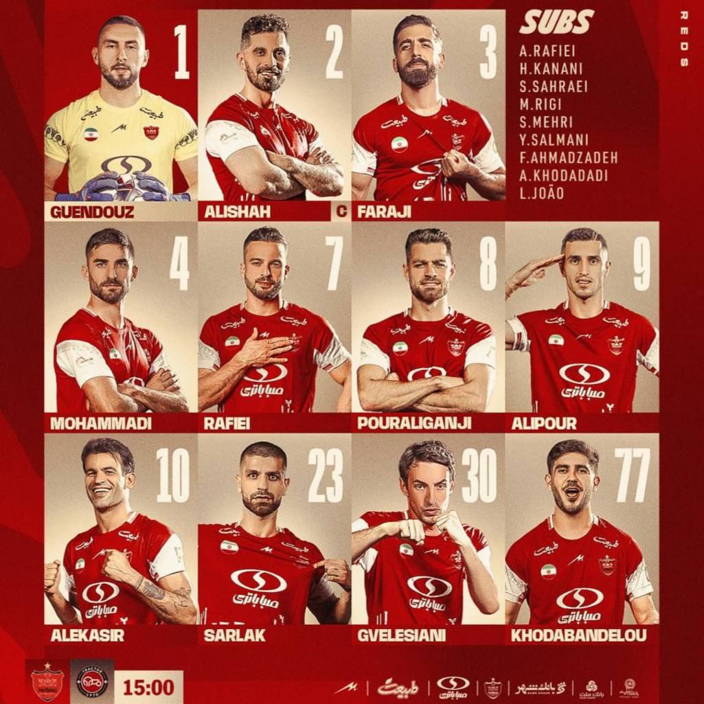 ترکیب پرسپولیس برابر تراکتور